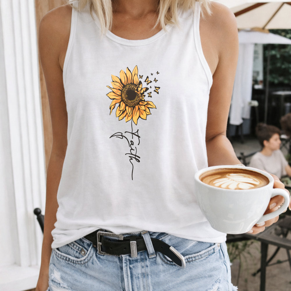 Sunflower Faith Cross Women's Tank Top