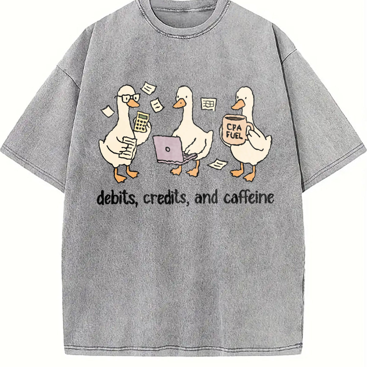 Funny Accountant Goose Vintage Washed T-Shirt product image 4