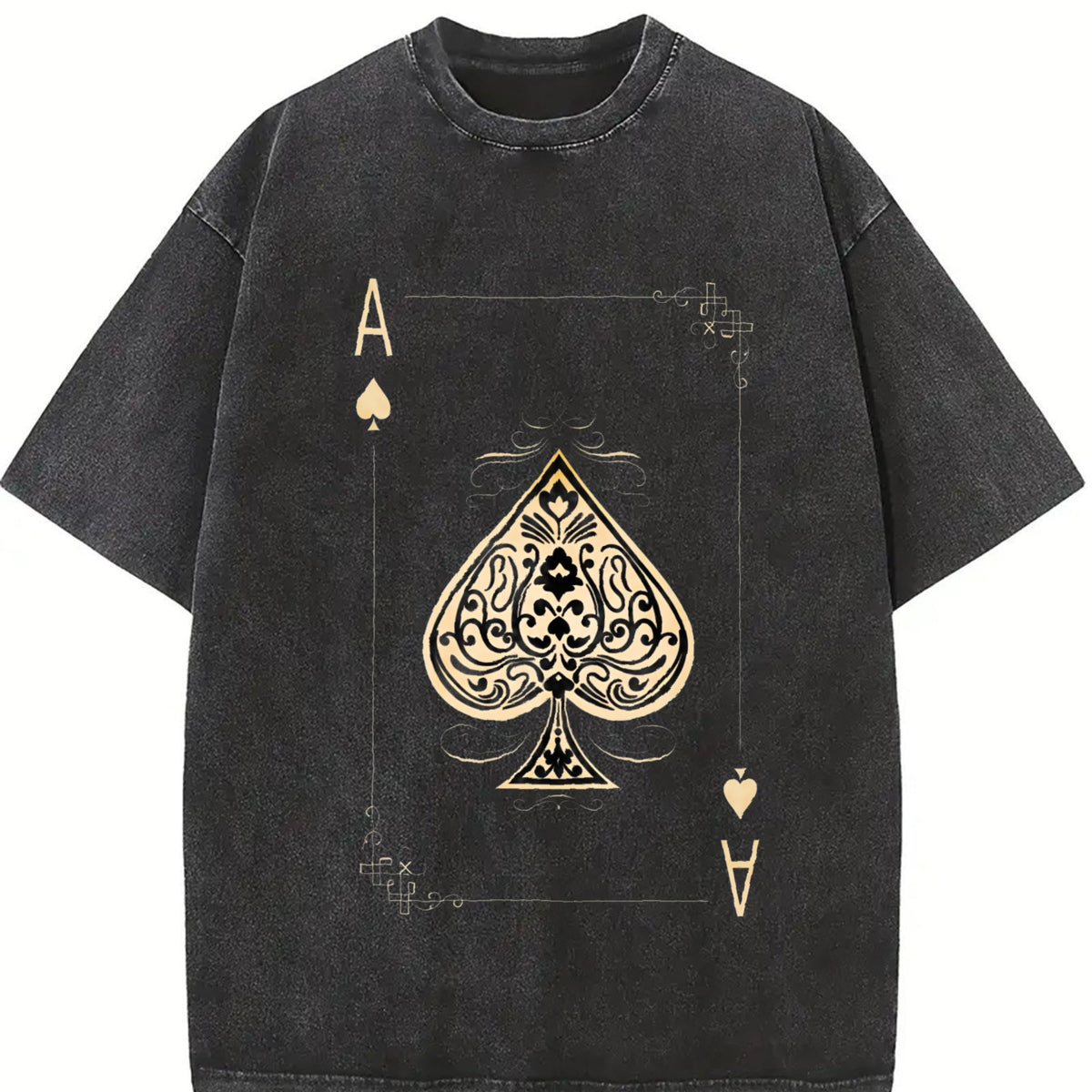 Ornate Ace of Spades Vintage Washed T-Shirt product image 2