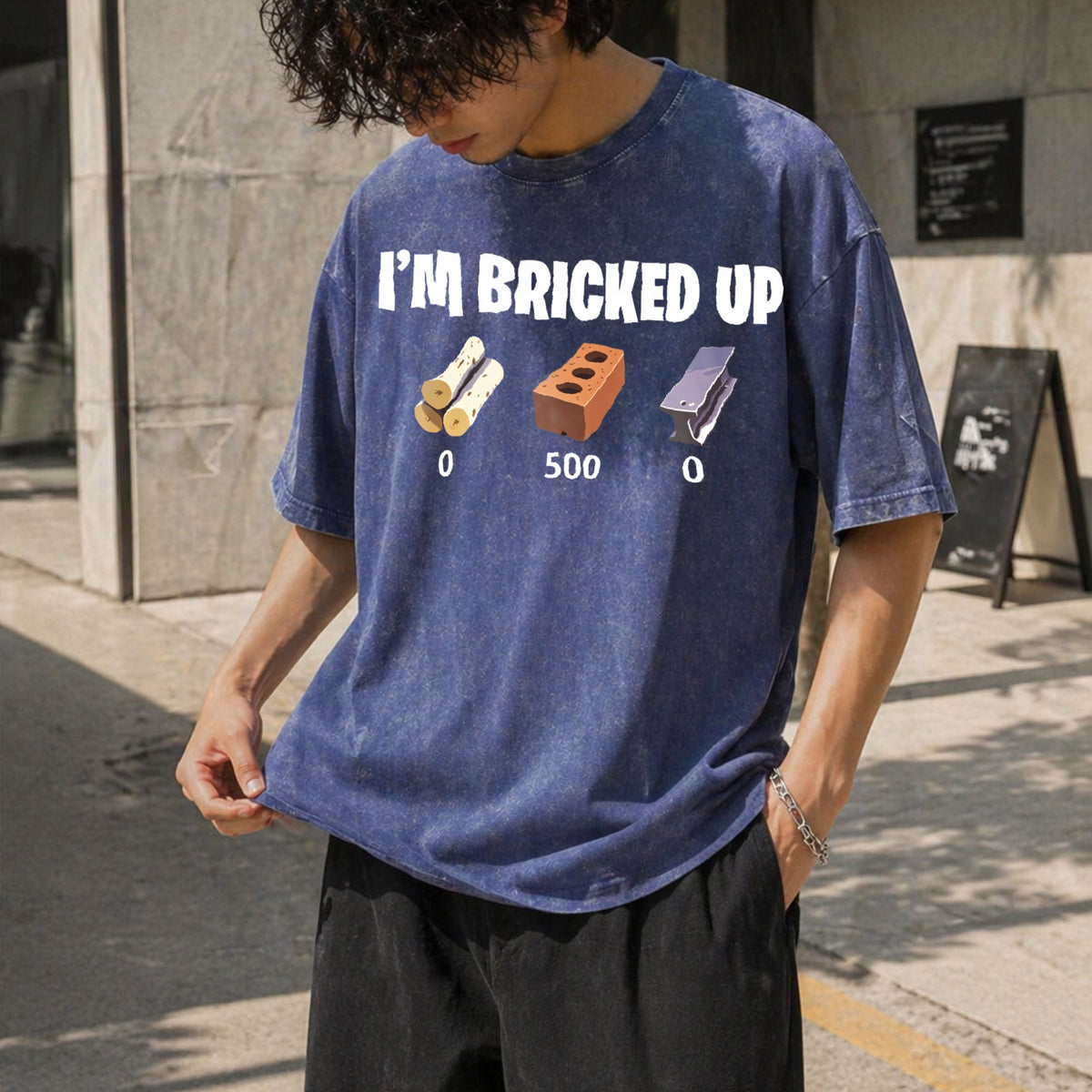 I'm Bricked Up Meme Vintage Washed T-Shirt product image 8