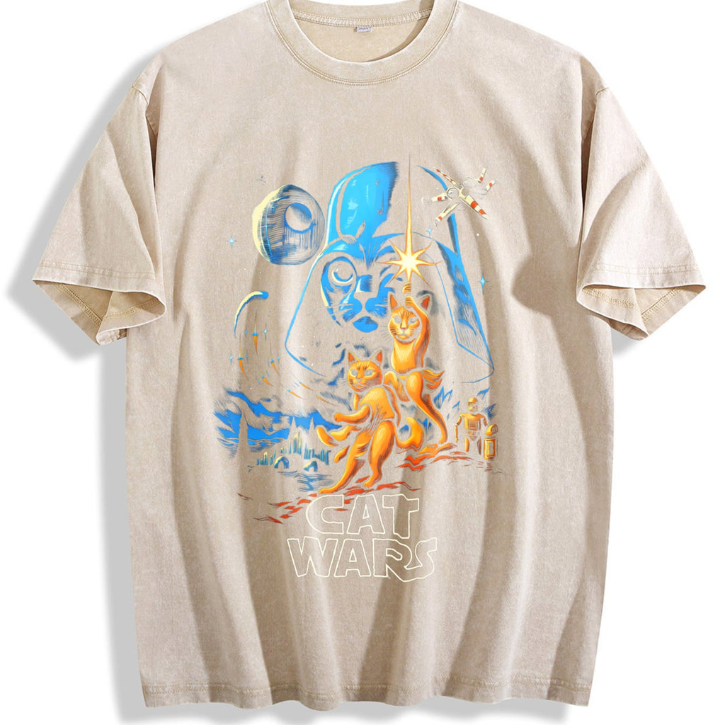 Cat Wars 90s Vintage Washed T-Shirt product image 1