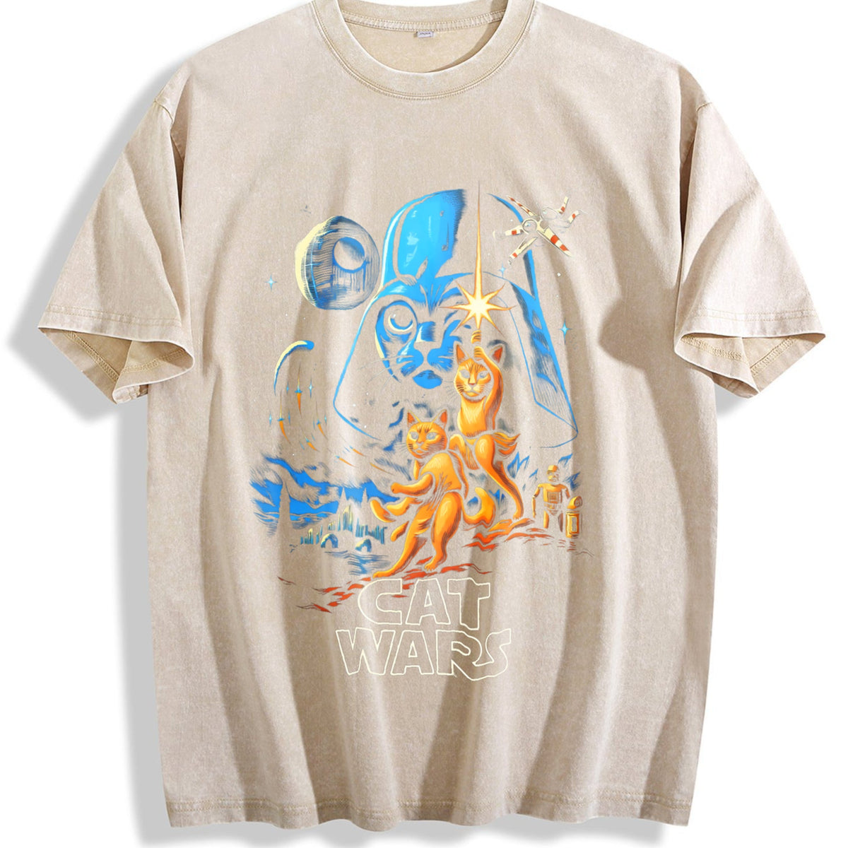 Cat Wars 90s Vintage Washed T-Shirt product image 1