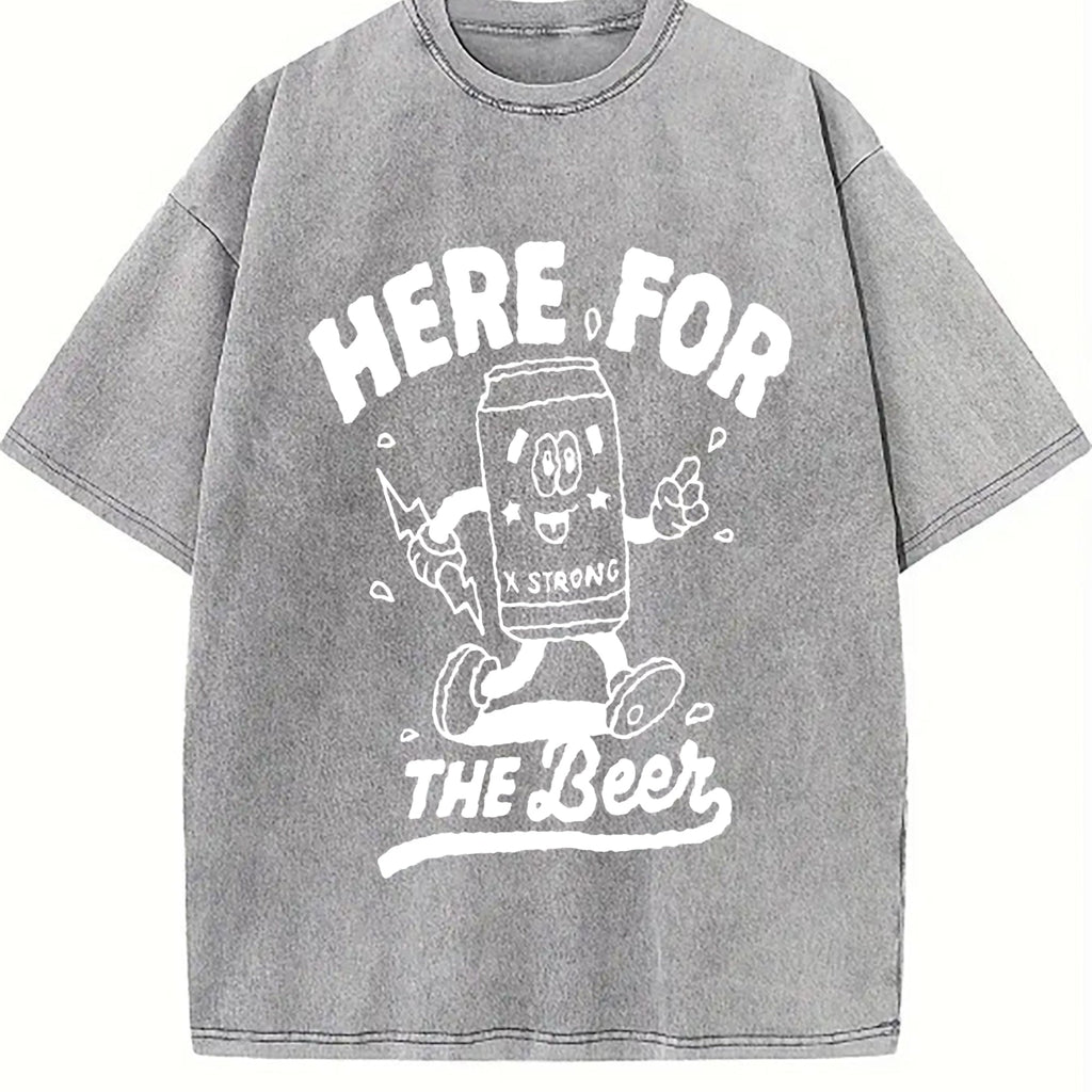 Here for the Beer Vintage Washed T-Shirt product image 4