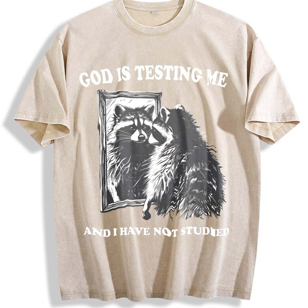 God Is Testing Me Vintage Washed T-Shirt product image 1