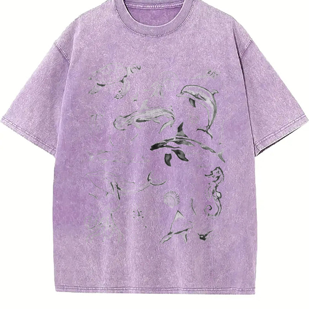 Sea Animals 90s Vintage Washed T-Shirt product image 6