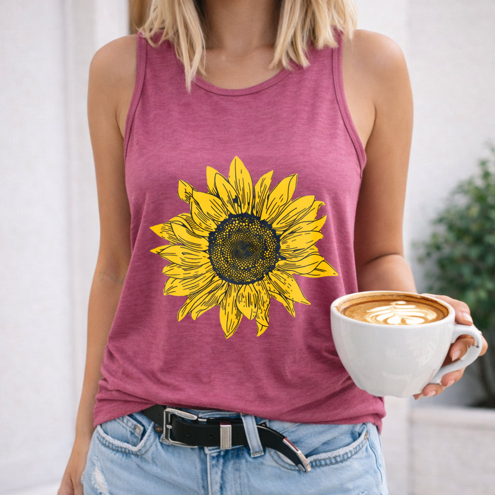 Bright Yellow Sunflower Women's Tank Top
