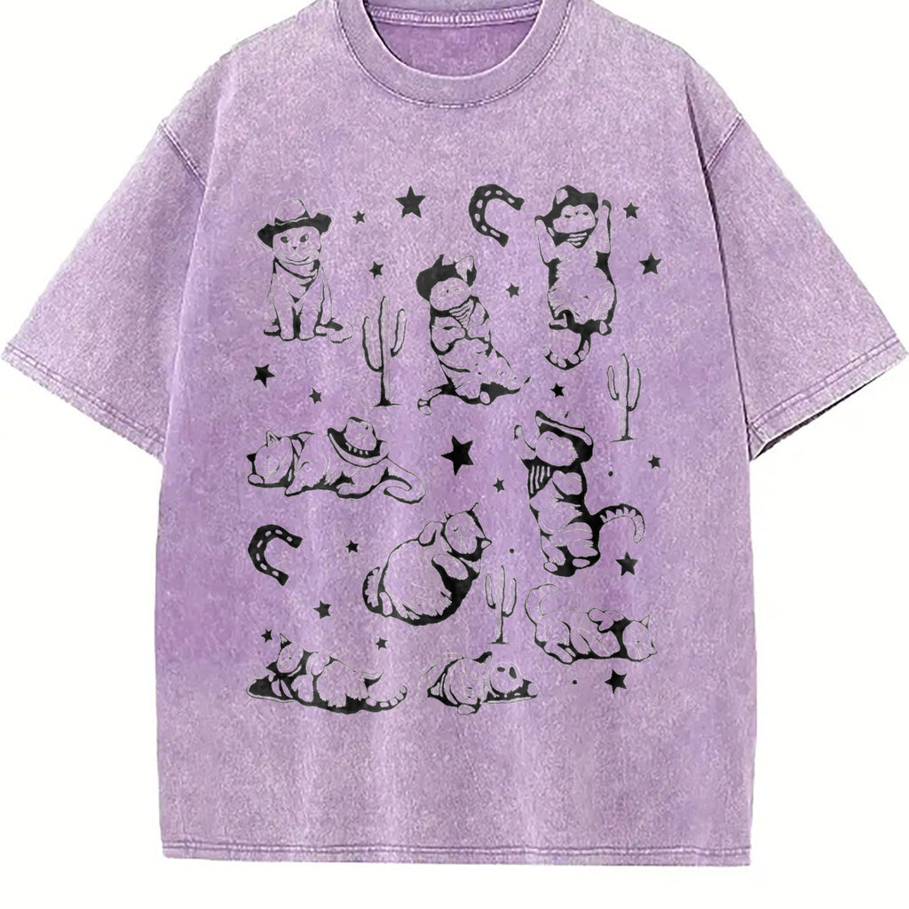 Cowboy Cats Vintage Washed T-Shirt product image 6