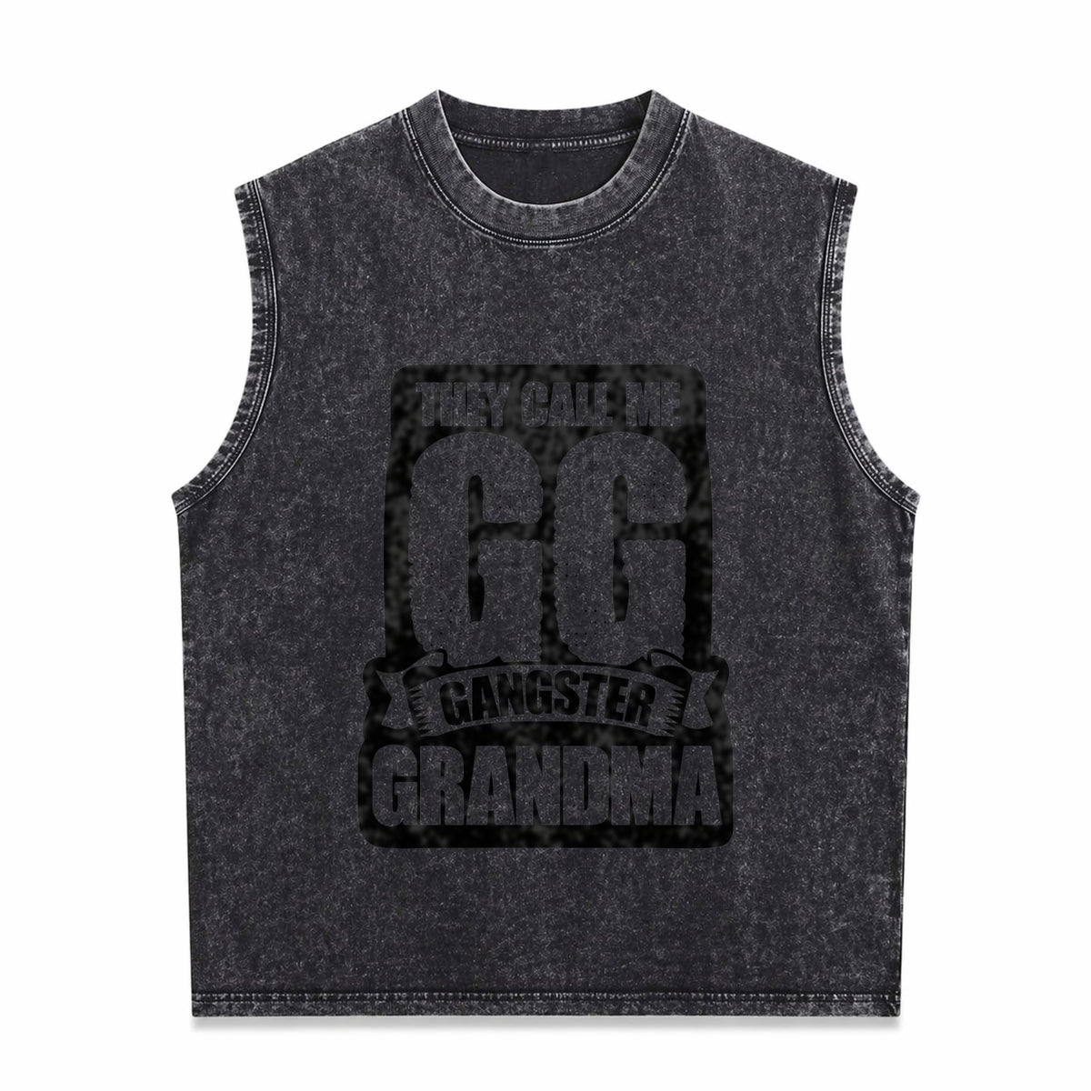 Black They Call Me Gg Gangster Grandma Men's Washed Tank Top