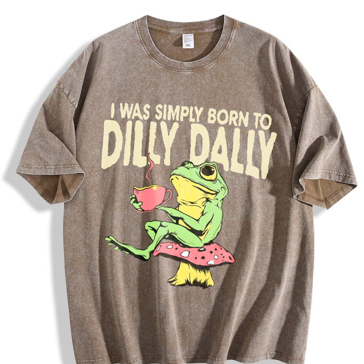 Funny Frog On Mushroom Born To Dilly Dally Meme - Boxy product image 3