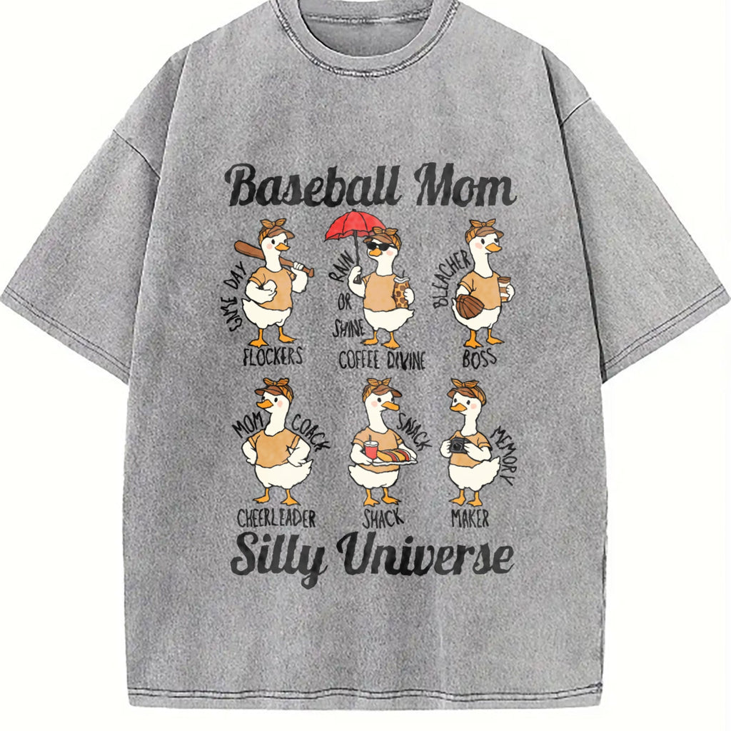 Silly Goose Baseball Mom Vintage Washed T-Shirt product image 4