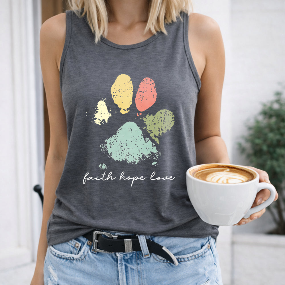 Paw & Faith Hope Love Inspirational Women's Tank Top