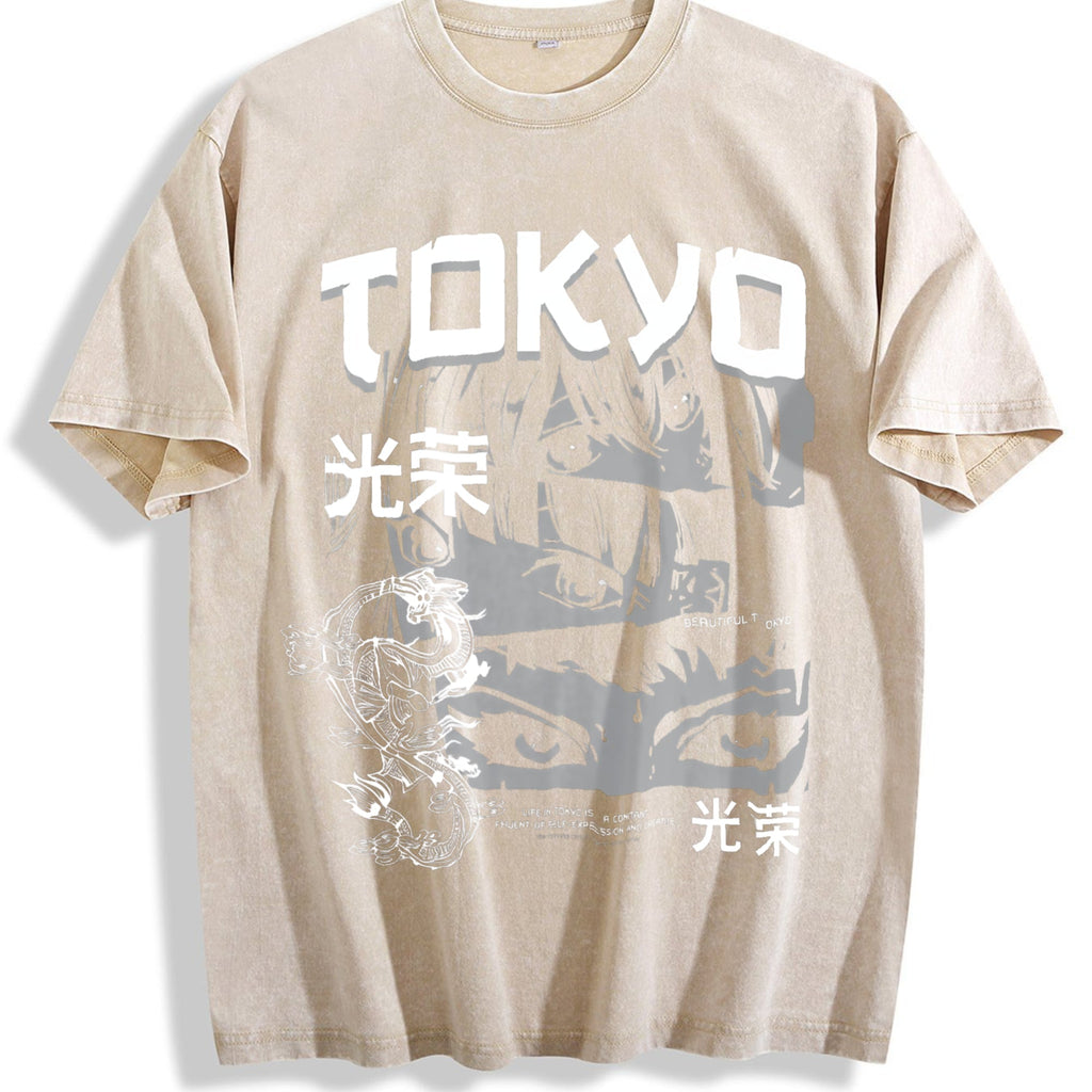 Tokyo Wave Art Vintage Washed T-Shirt product image 1