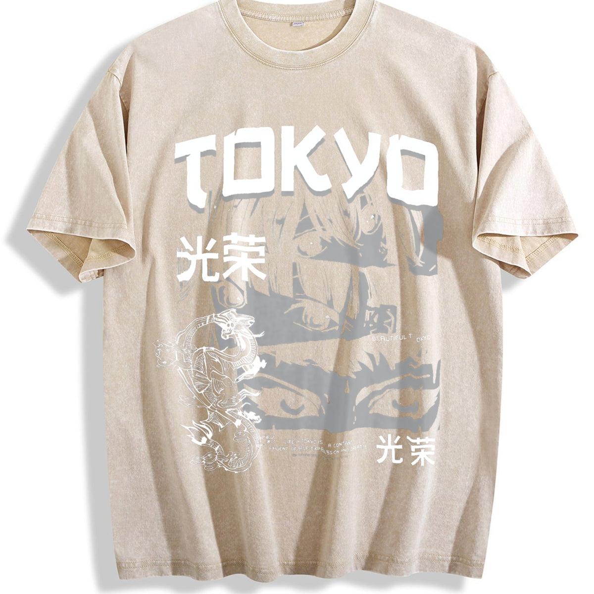 Tokyo Wave Art Vintage Washed T-Shirt product image 1