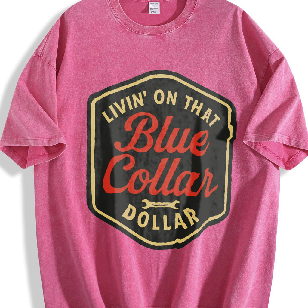 Living On That Blue Collar Dollar Western Cowboy Funny product image 5