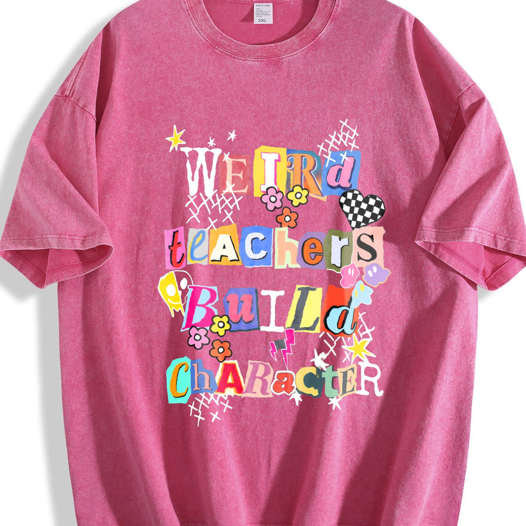 Weird Teachers Build Character Vintage Washed T-Shirt product image 5