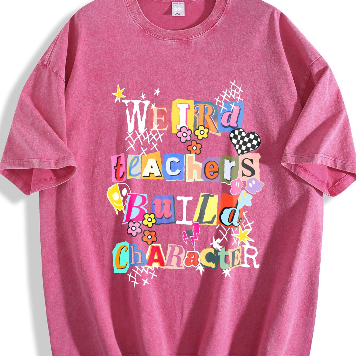 Weird Teachers Build Character Vintage Washed T-Shirt product image 5