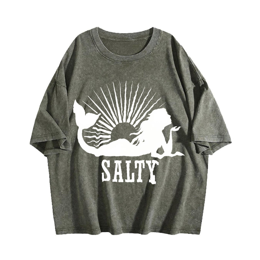 Beach Salty Mermaid Summer Vintage Washed T-Shirt product image 4