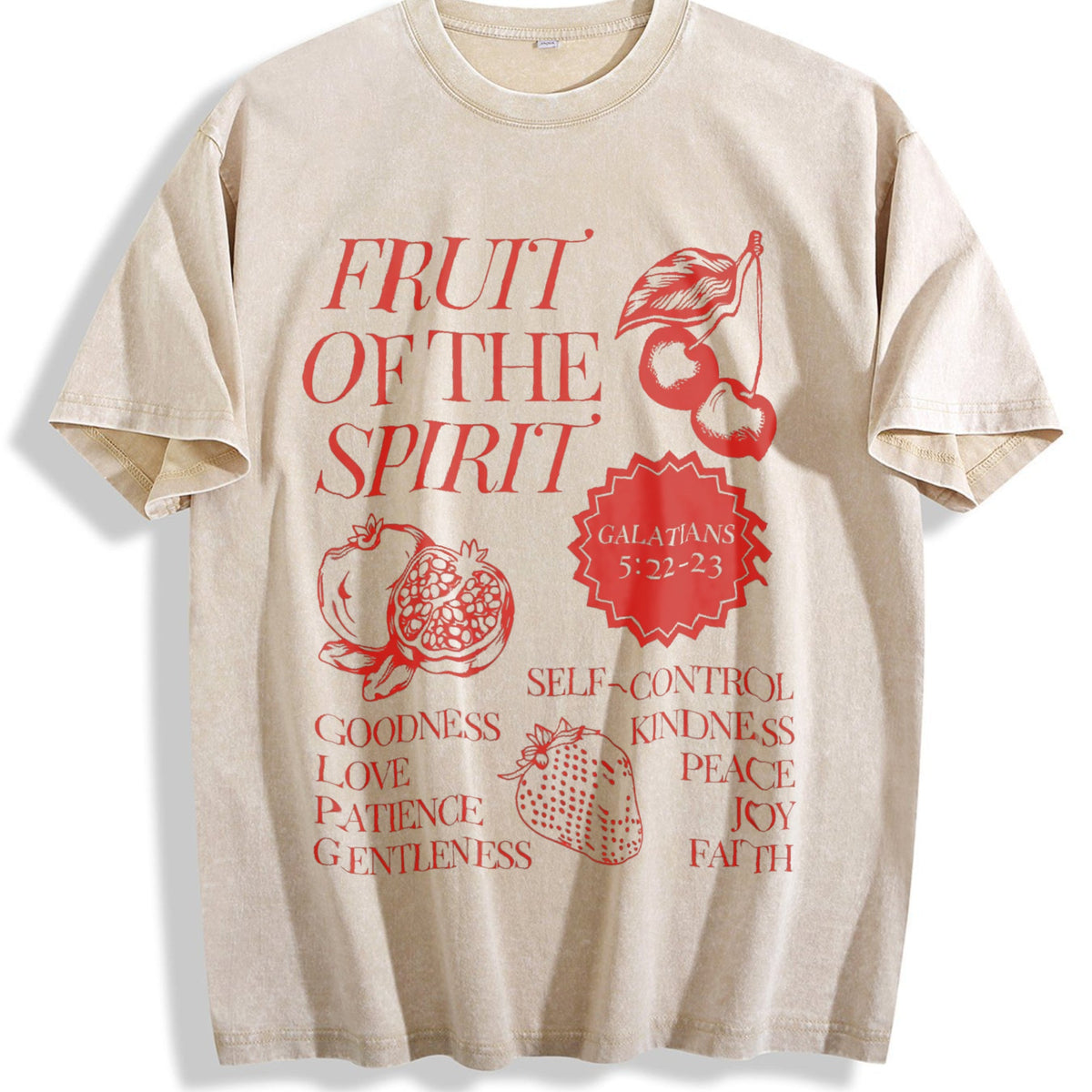 Fruit of the Spirit Scripture Vintage Washed T-Shirt product image 1