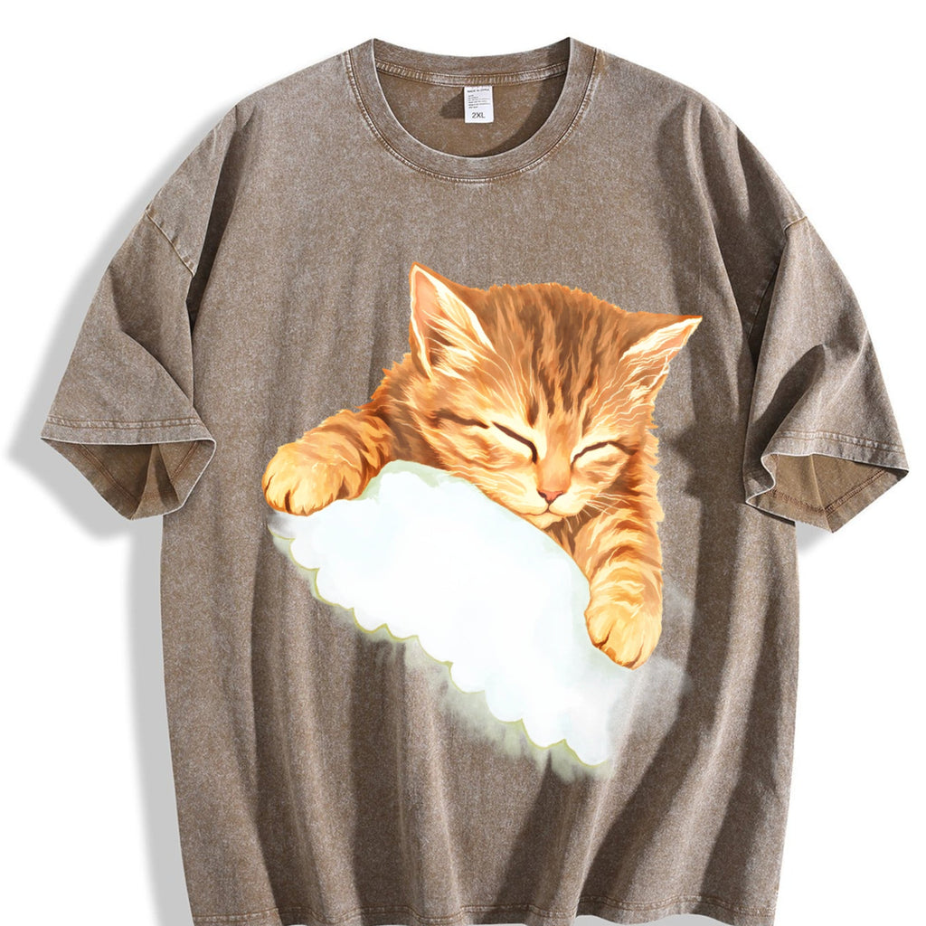 Sleeping Kitten Vintage Washed T-Shirt product image 3