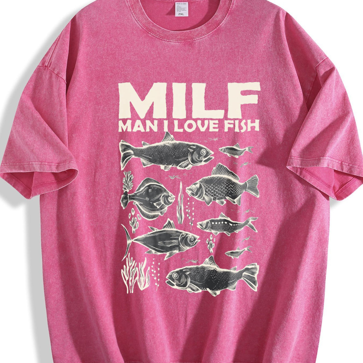 Milf Man I Love Fish 90s Vintage Washed T-Shirt product image 7