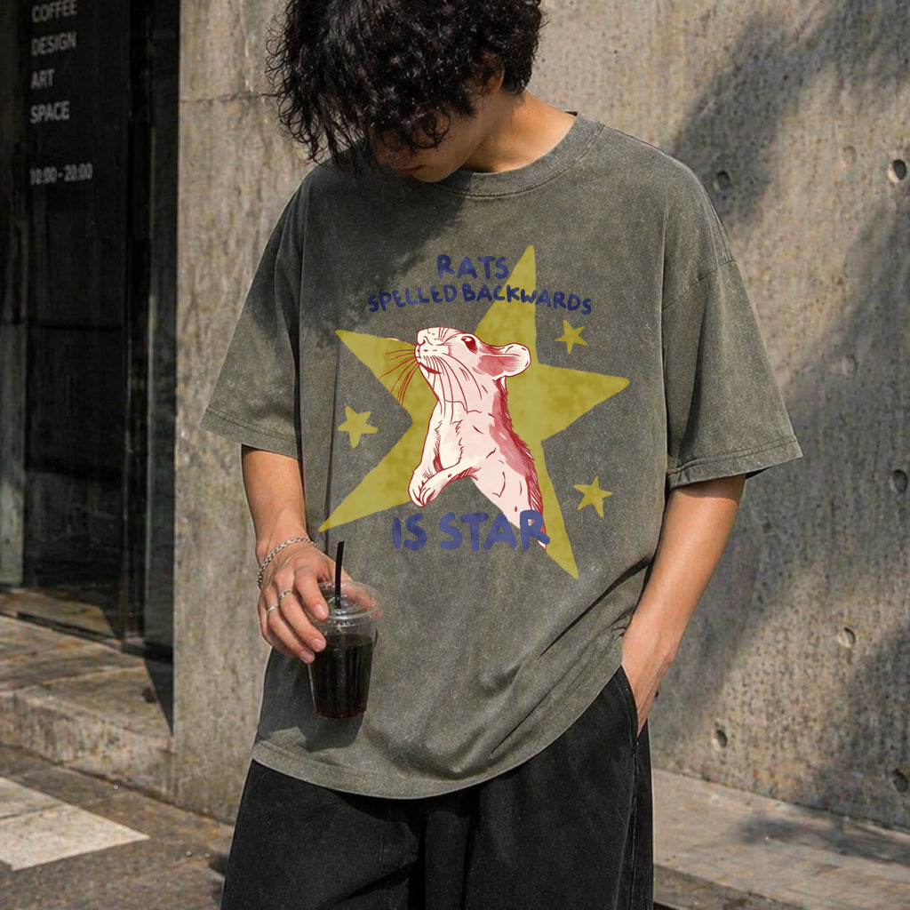 Rat Spelled Backwards Is Star Vintage Washed T-Shirt product image 4