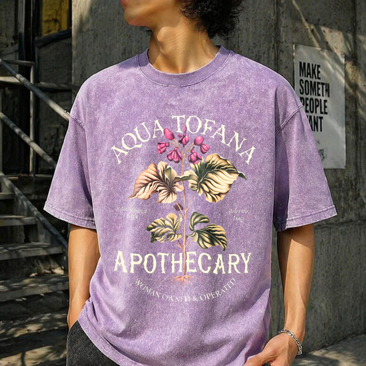 Aqua Tofana Funny Feminist Apothecary Vintage Washed T-Shirt product image 6