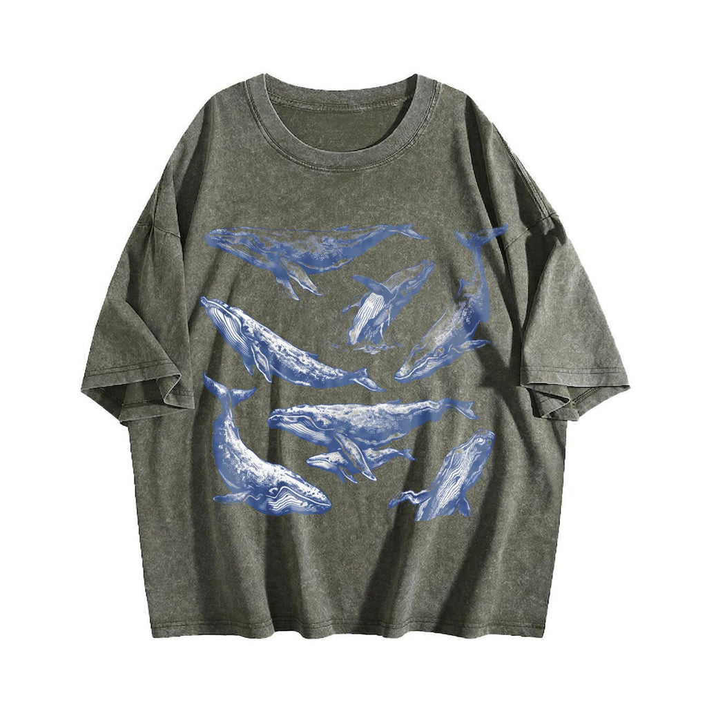 Whale 90s Tattoo Vintage Washed T-Shirt product image 4