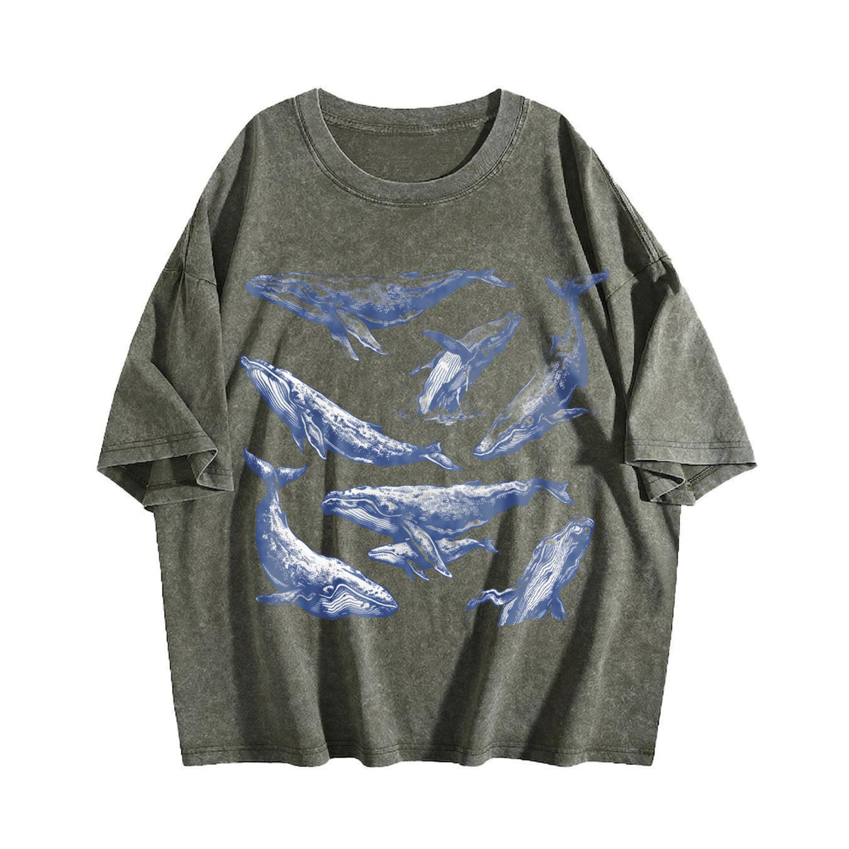 Whale 90s Tattoo Vintage Washed T-Shirt product image 4
