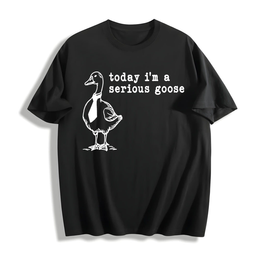 Serious Goose Funny Cotton T-Shirt product image 1
