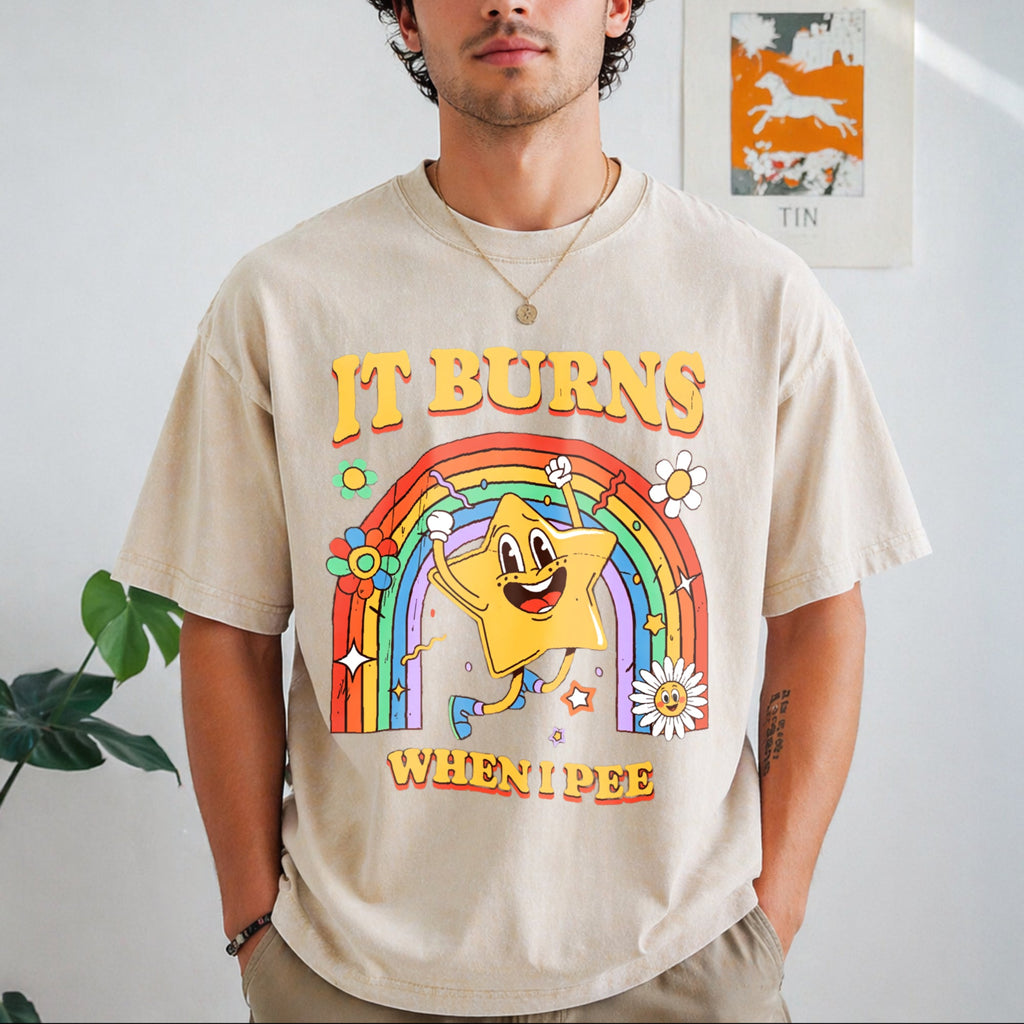 Funny Saying It Burns When I Pee Sarcastic Vintage Washed product image 1