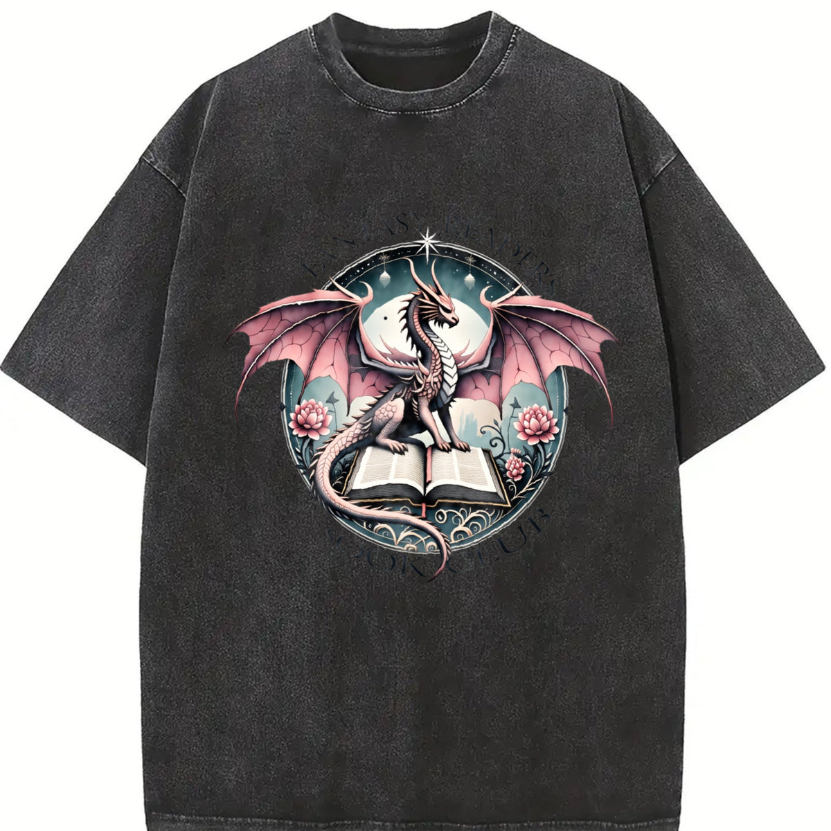 Fantasy Readers Book Club Dragon Vintage Washed T-Shirt product image 2