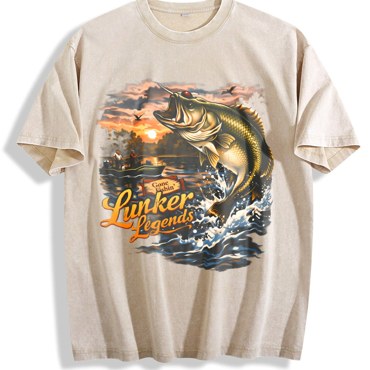 Lunker Legends Fishing 90s Vintage Washed T-Shirt product image 1