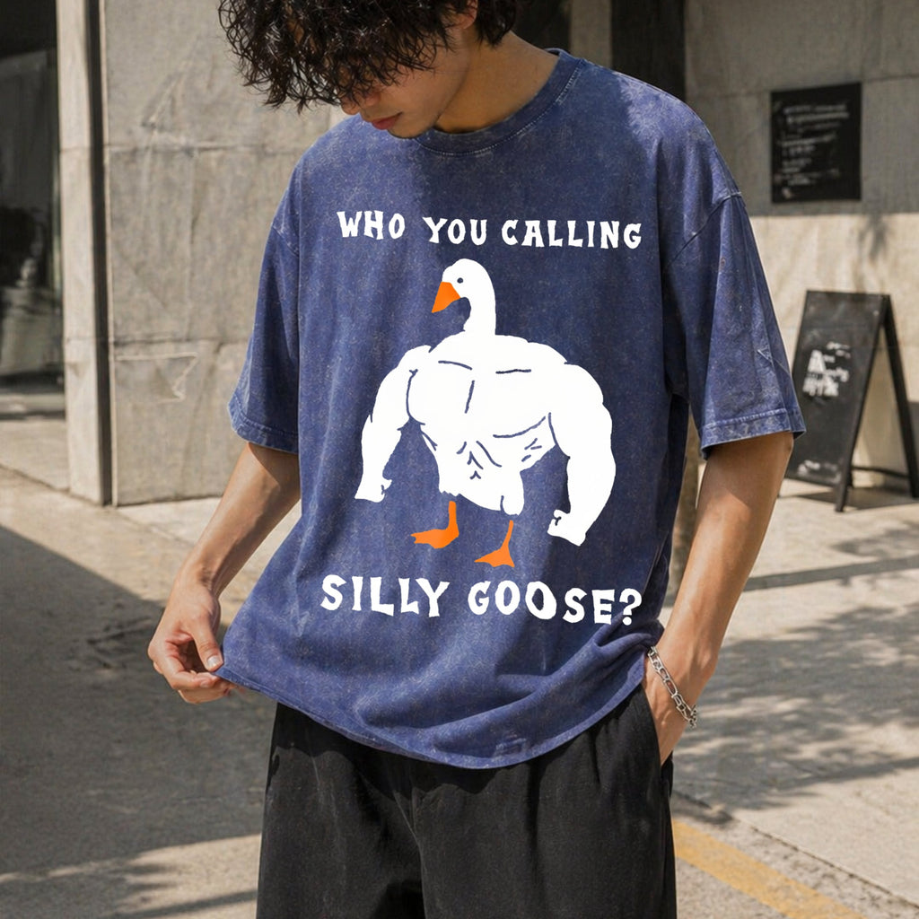 Silly Goose Funny Gym Meme Vintage Washed T-Shirt product image 8