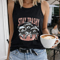 Raccoons Wearing Glasses In Tub Regular - Fun Cartoon Letter Women's Tank Top