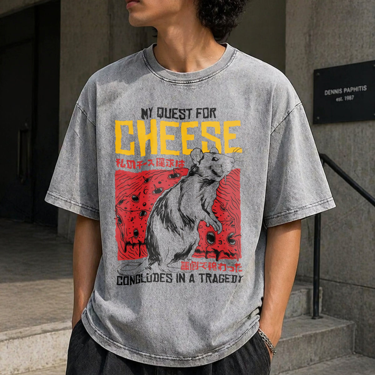 My Quest For Cheese Vintage Washed T-Shirt product image 5