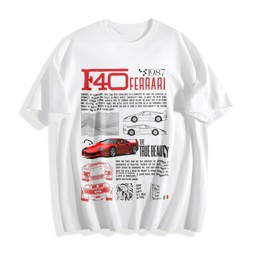 F40 Supercar Racing Cotton T-Shirt product image 2
