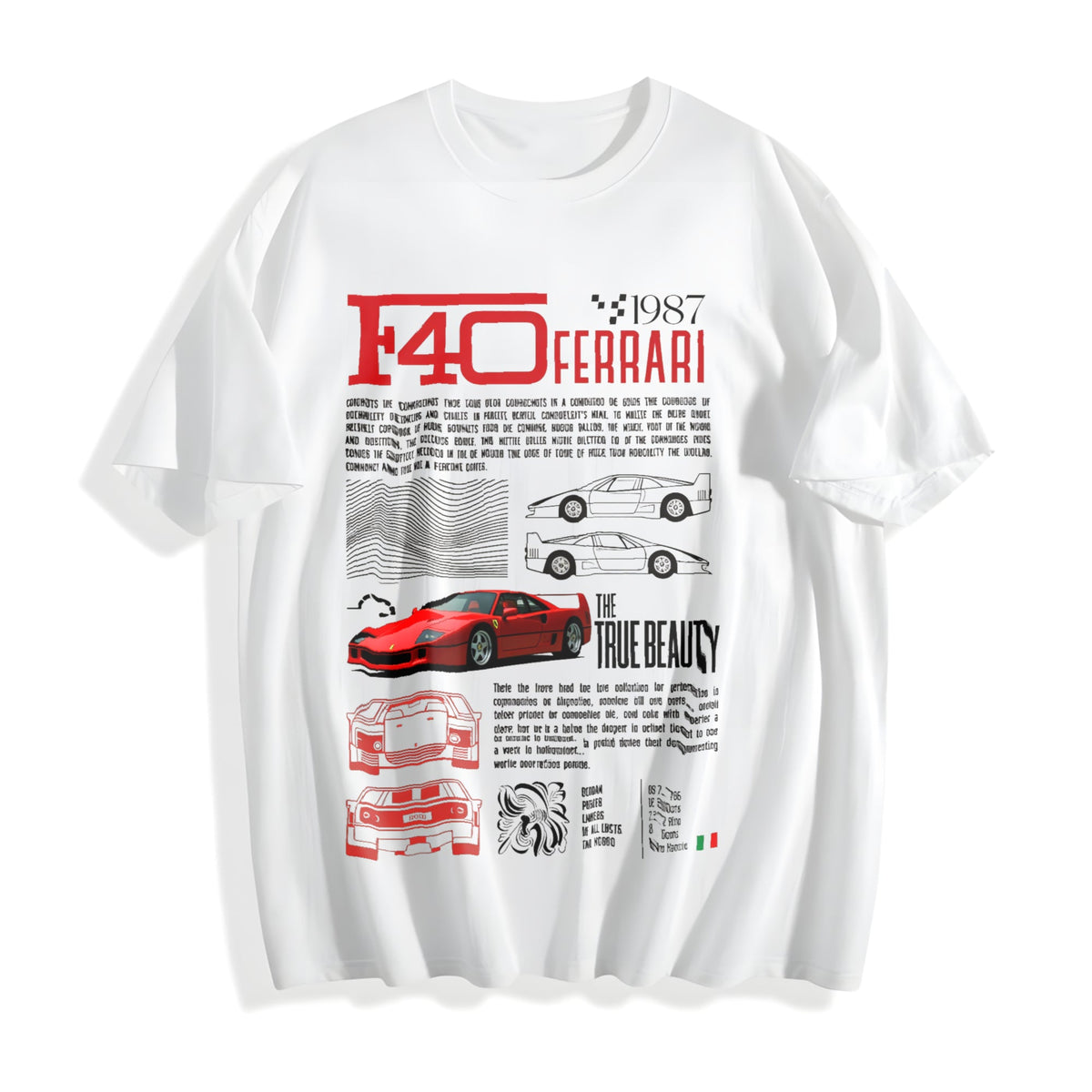 F40 Supercar Racing Cotton T-Shirt product image 2