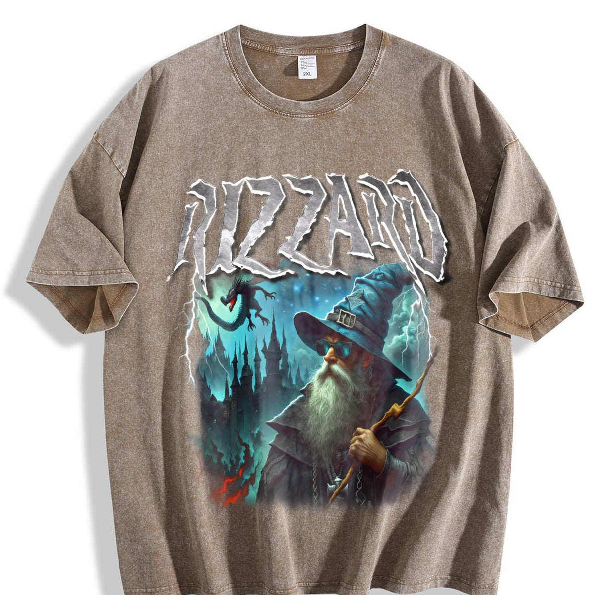 Rizzard Fantasy Wizard Vintage Washed T-Shirt product image 3