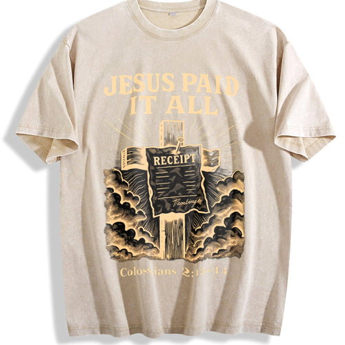 230 'jesus Paid It All' Letter & Cross Christian Vintage product image 1