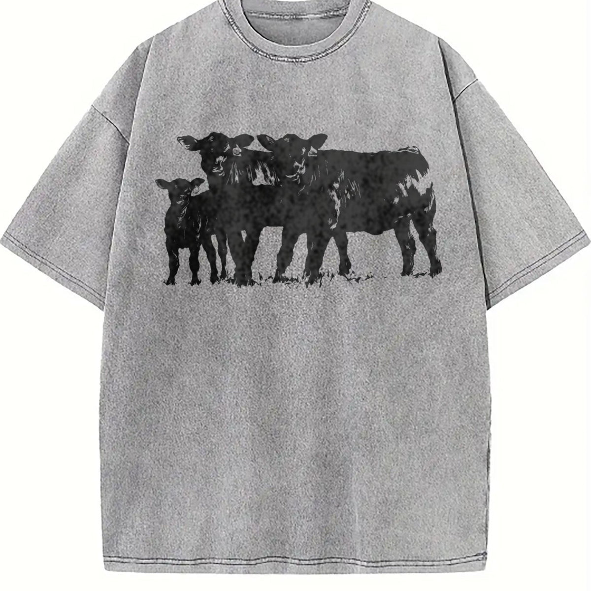 Cute Cow Vintage Washed T-Shirt product image 5