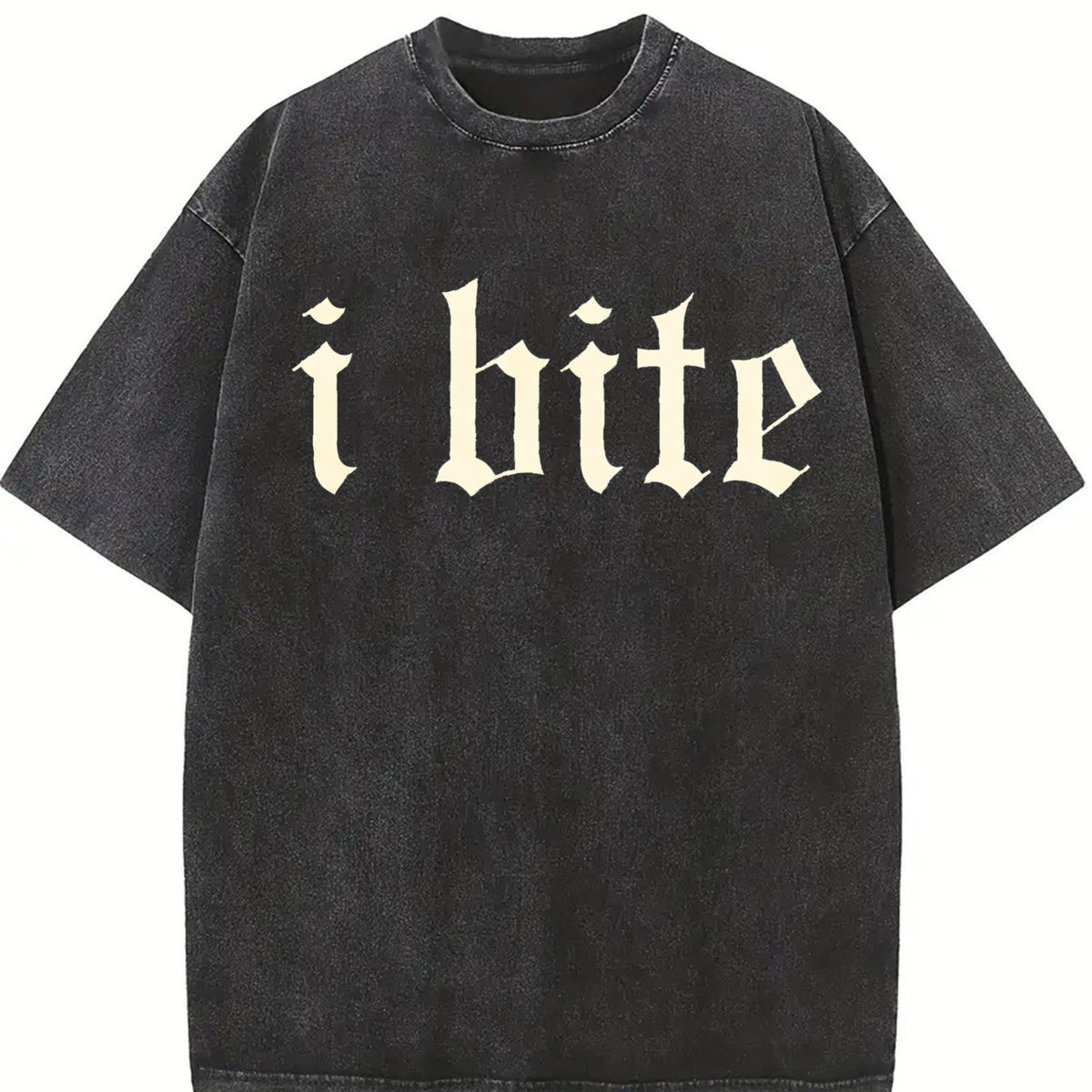 Gothic 'i Bite' - Dark Gray Vintage Washed T-Shirt product image 2
