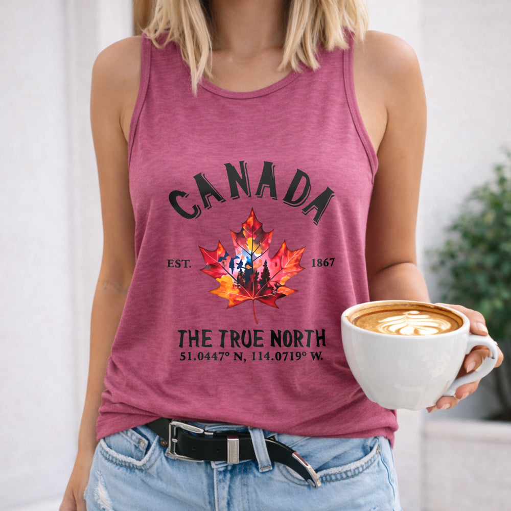 Letters 'canada' And A Maple Leaf Women's Tank Top