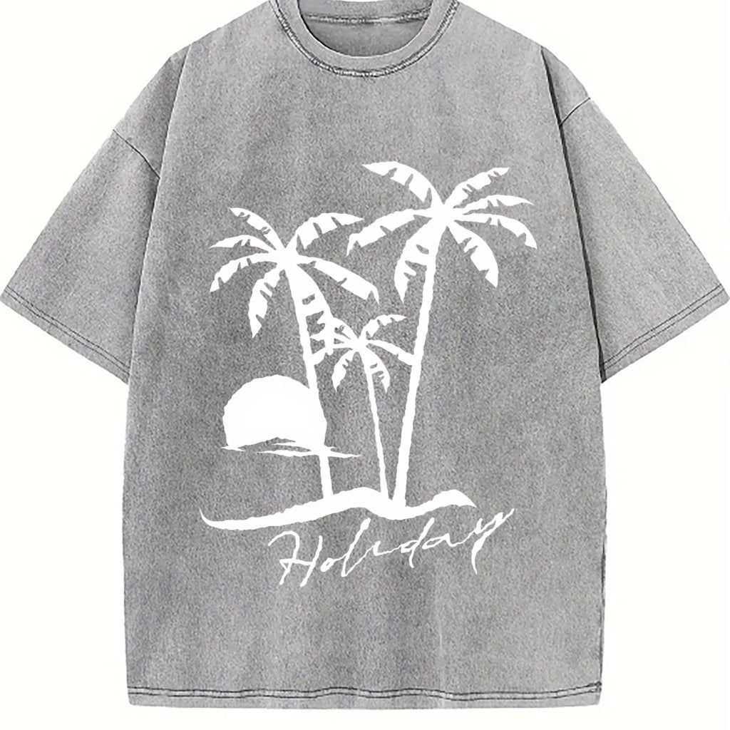 Beach Short-sleeved Sunset Summer Vintage Washed T-Shirt product image 5