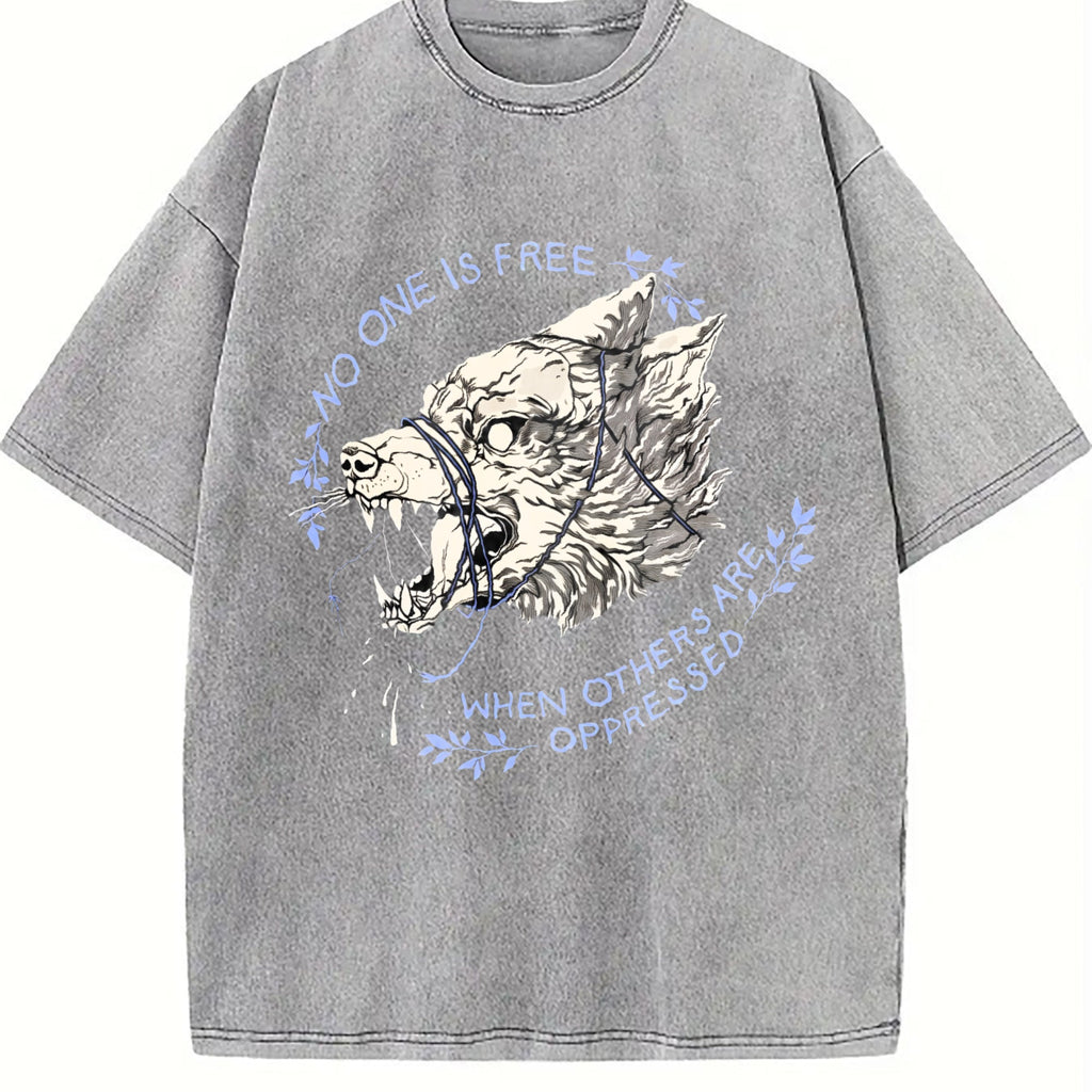 Faded Pure With A Wolf Head Vintage Washed T-Shirt product image 5
