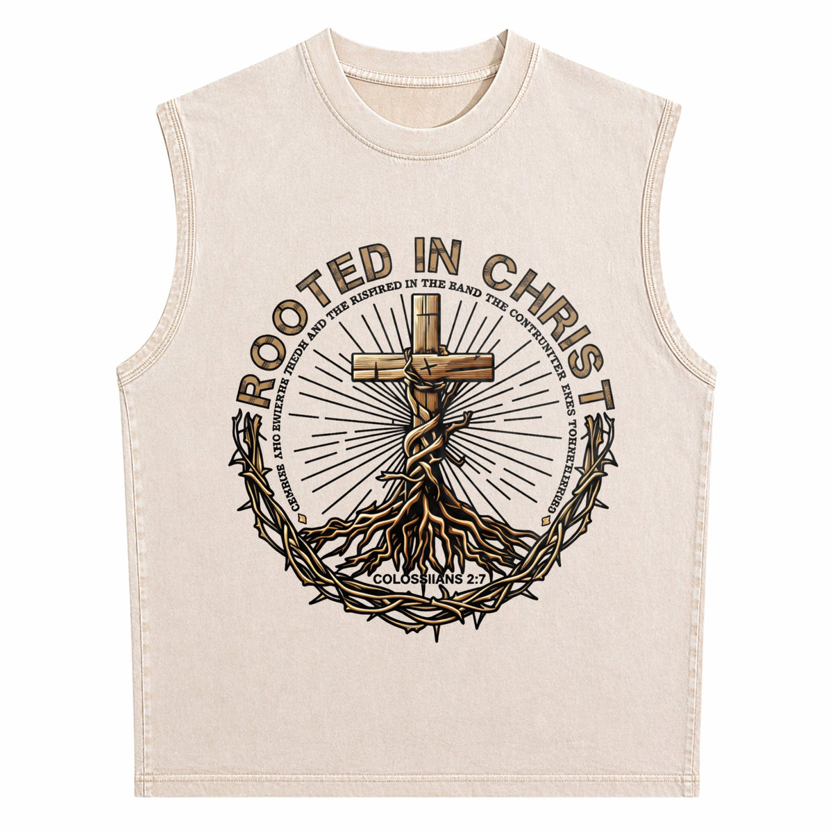 Rooted In Christ Men's Washed Tank Top