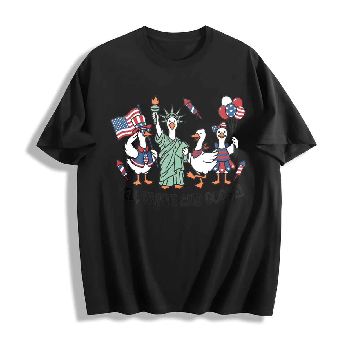 Red White And Goose Cotton T-Shirt product image 1