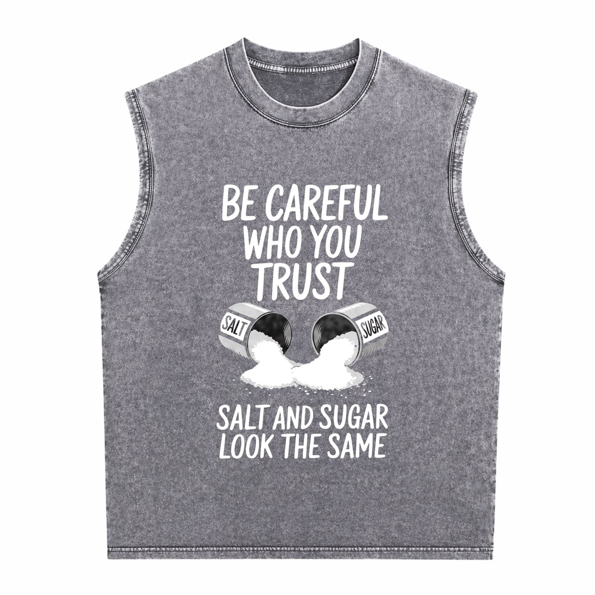Outdoor Fitness With Salt - Beware Of Spoken Words From Men's Washed Tank Top