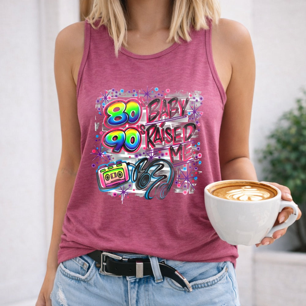 From The 80s And 90s Raised Me Regular Vacation - Fun Cartoon Women's Tank Top