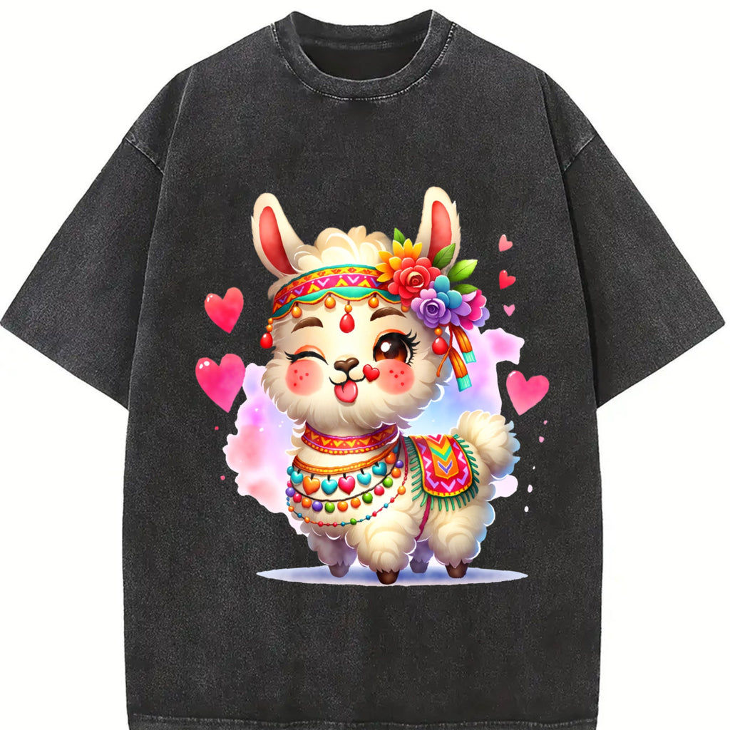 Llama Hair Accent Vintage Washed T-Shirt product image 2