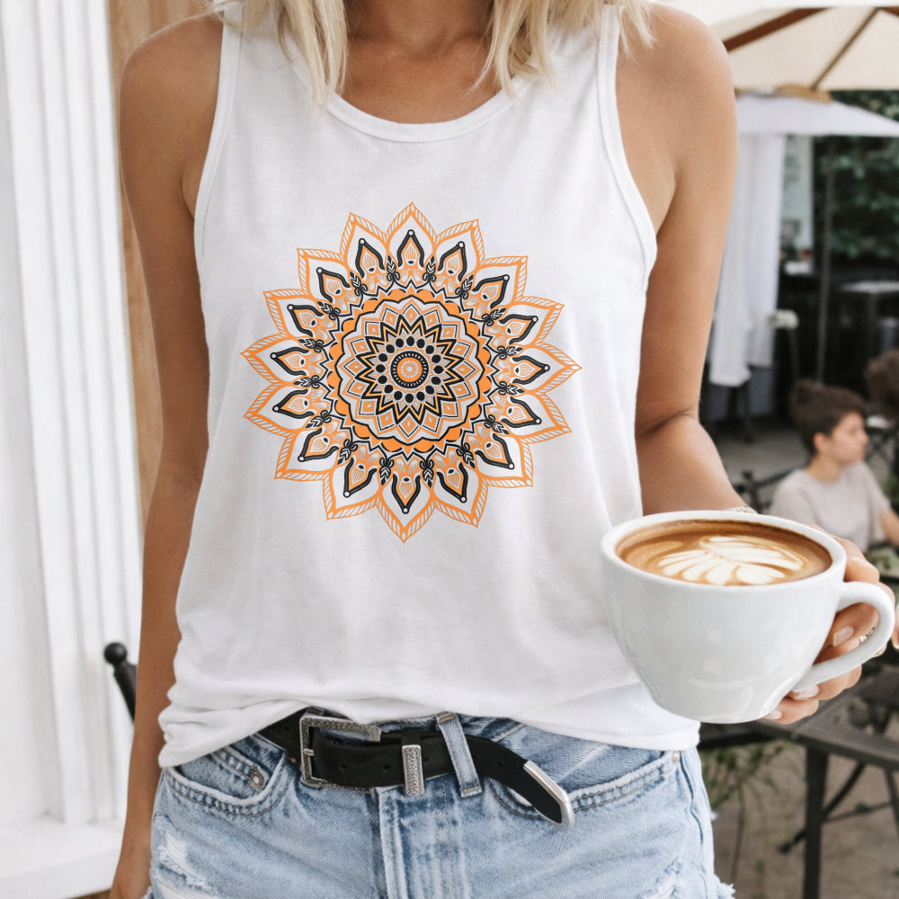 Golden Sunflower Mandala Women's Tank Top